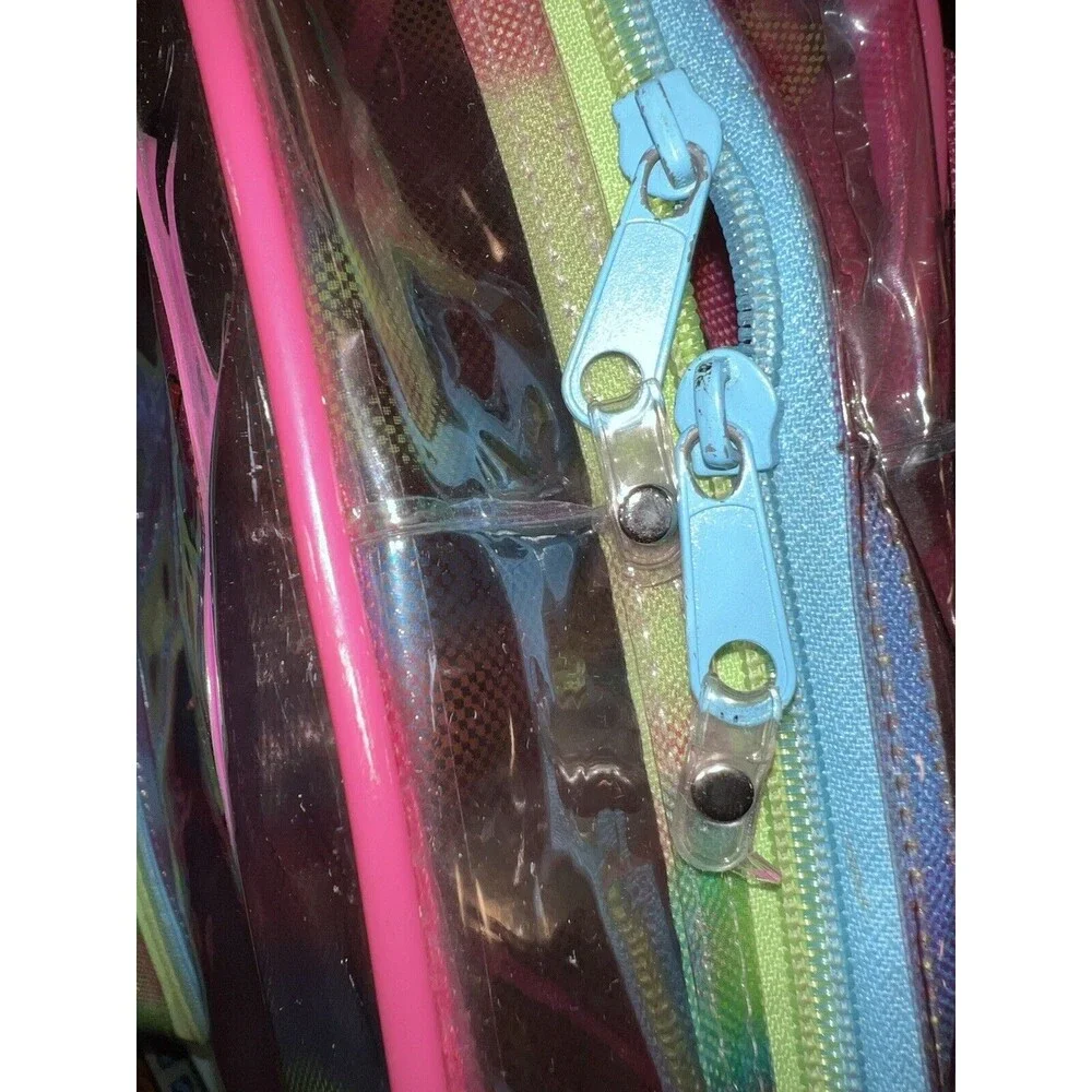 Powerpuff Girls Backpack Clear 2000 Cartoon Network Rainbow Graphics Rare Vtg